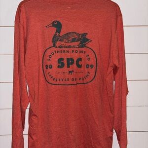 Southern Point Co Red Long Sleeve Tee